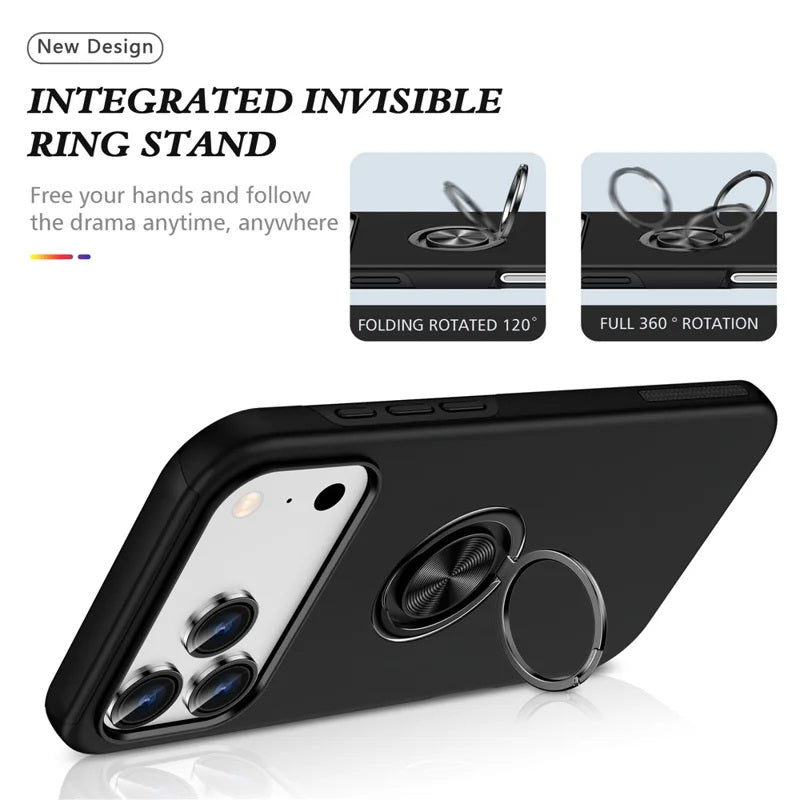 Hybrid Magnetic Invisible Ring Case for iPhone 17 Pro Hybrid Magnetic Invisible Ring Case for iPhone 17 Pro